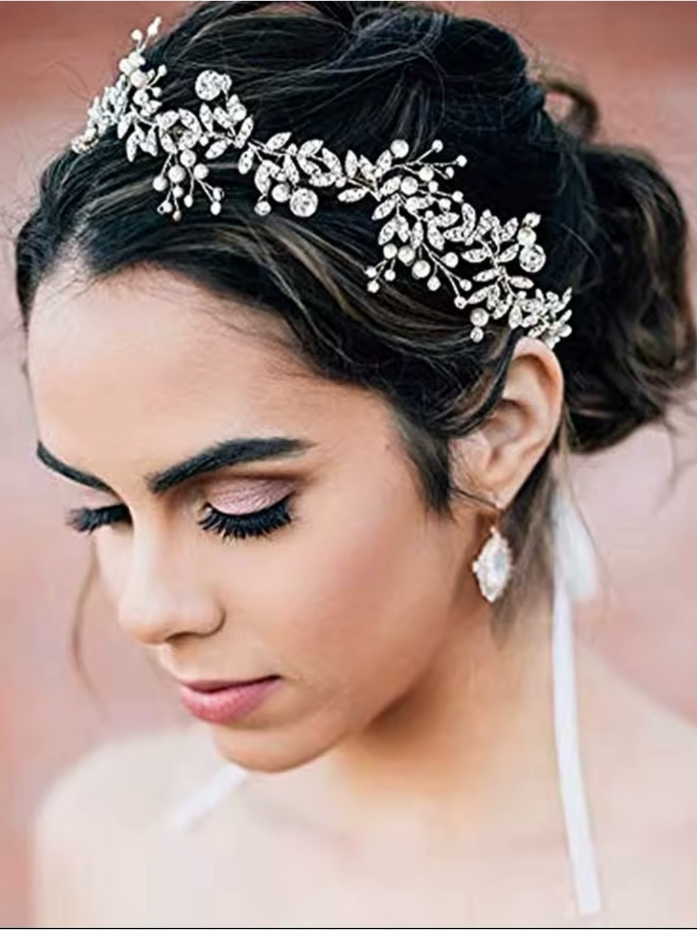 Crystal Floral Bridal Headband - Silver